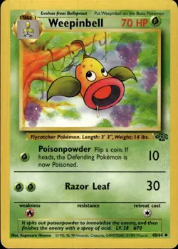 Pokemon Jungle #48/64 Weepinbell Uncommon Heavily played - Image 1