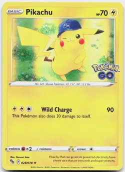 Pikachu 028/078 Holo Rare Pokemon GO Pokemon Holo Near Mint - Image 1