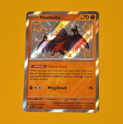 Hawlucha 175/091 SV: Paldean Fates Shiny Rare Holo Pokemon TCG English 70HP - Image 1