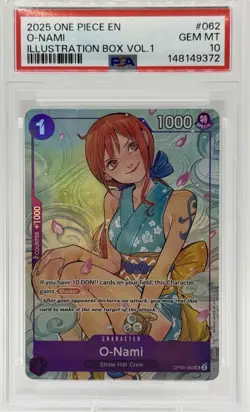 O-Nami (Illustration Box Vol.1) OP05-062 One Piece Promotion Cards Foil PSA 10 - Image 1