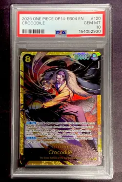 2026 ONE PIECE OP14-EB04 THE AZURE SEA'S SEVEN #120 CROCODILE PSA 10 - Image 1
