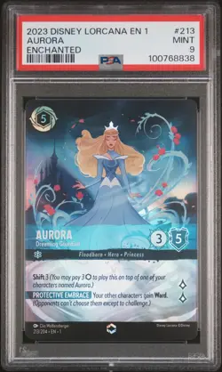 2023 DISNEY LORCANA EN 1-THE FIRST CHAPTER #213 AURORA - DREAMING GUARDIAN PSA 9 - Image 1