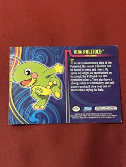 Politoed #186 Pokemon Topps Johto League Champions Card 1st Edition - Image 2