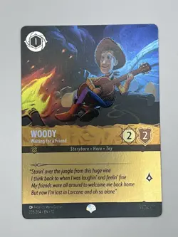 Lorcana Woody Waiting for a Friend 205/204 Foil NM Rare Card - Image 1