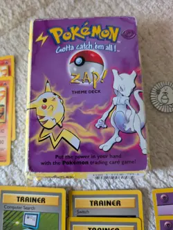 Bundle Of Pokemon Cards Plus Zap Theme Deck Box And Coin - Image 3