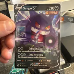 Pokemon Card Gengar v 156/264 Fusion Strike Half Art Holo Ultra Rare NM - Image 2