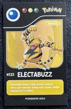 ELECTABUZZ - POKEMON KANTO RARE CCG POKEDEX BLACK RE-EDITIONS CARD - Image 1