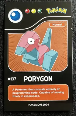 PORYGON - POKEMON KANTO RARE CCG POKEDEX BLACK RE-EDITIONS CARD - Image 1