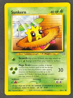 Pokemon Sunkern 78/111 N1 Neo Genesis Unlimited LP/NM - Image 1