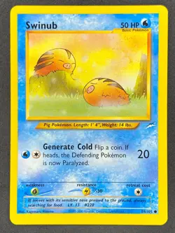 Pokemon Swinub 84/105 N4 Neo Destiny Unlimited LP/NM - Image 1
