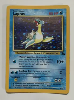 Pokemon TCG Fossil/Base Set 2 Holo 2-Card Lot Lapras 10/62 Alakazam 1/130 ENG MP - Image 2