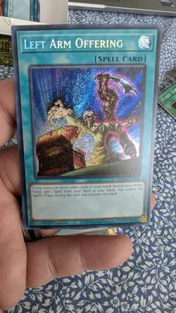 Left Arm Offering RA04-EN086 Spell Card x3 QCR, Secret Rare and Super Rare - Image 3