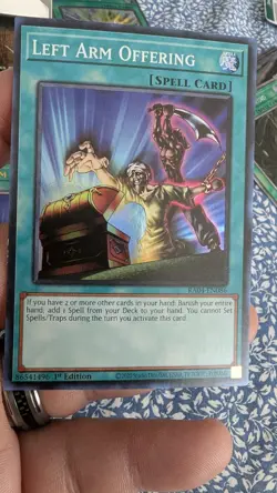 Left Arm Offering RA04-EN086 Spell Card x3 QCR, Secret Rare and Super Rare - Image 4