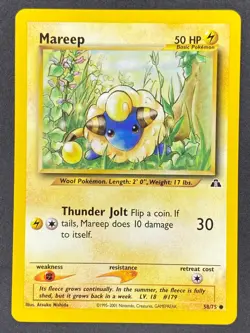Pokemon Mareep 58/75 N2 Neo Discovery Unlimited LP/NM - Image 1