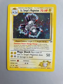 Lt. Surge's Magneton 8/132 Pokemon TCG Gym Heroes Set (2000) HOLO Rare NM - Image 1