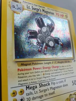 Lt. Surge's Magneton 8/132 Pokemon TCG Gym Heroes Set (2000) HOLO Rare NM - Image 3
