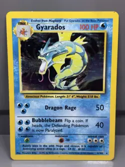 Pokemon TCG Gyarados Base Set 6/102 Holo 1999-2000 WotC Base Set - Image 1