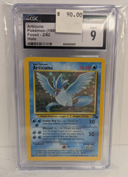 Articuno Pokemon (1999) Fossil - 2/62 Holo CGC 9 MINT - Image 1