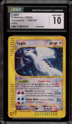 Pokemon Lugia Aquapolis Crystal Holo Secret Rare #149 CGC 10 Gem Mint - Image 1