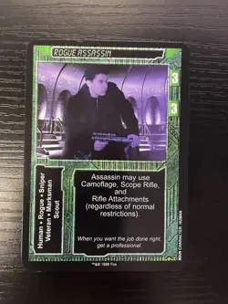 ROGUE ASSASSIN - Aliens Predator CCG Rare Card Fox Resurrection PROMO 1997 VTG - Image 1