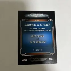 [SC] mc109 Star Wars Zett Jukassa Signed Card - Image 2