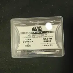 [SC] mc109 Star Wars Finn Jana 19/25 Signed Card - Image 2
