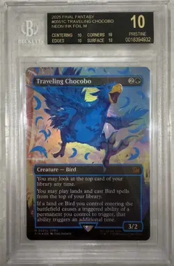 MTG Final Fantasy #0551C Traveling Chocobo Neon Ink Blue BGS 10 BLACK LABEL - Image 1