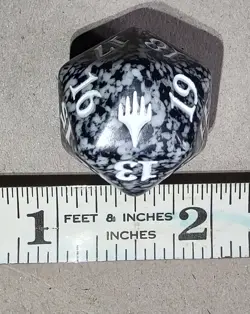 Planeswalker Black w/Gray D20 Life Counter Spindown Die -Magic the Gathering MTG - Image 2