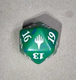 Planeswalker Green w/Blue D20 Life Counter Spindown Die -Magic the Gathering MTG - Image 1