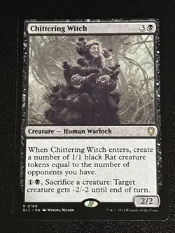 MTG Commander: Bloomburrow Chittering Witch 0180 NM Rare - Image 1