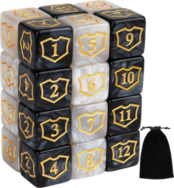 24 Pieces MTG Dice Counters Shield D6 Dice Set Loyalty Life Counter Magic Buff T - Image 1