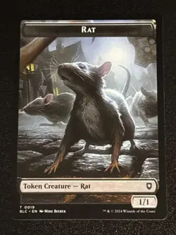 MTG Commander: Bloomburrow Rat/Raccoon Double-Sided Token 0019/0029 NM - Image 1