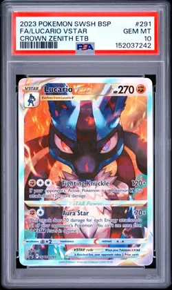 Pokemon Lucario VSTAR SWSH291 - Crown Zenith Promo Full Art - PSA 10 GEM MINT - Image 3