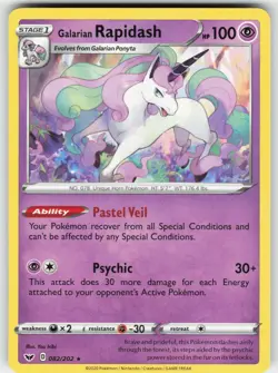 Galarian Rapidash 082/202 Rare Sword & Shield Pokemon Near Mint - Image 1