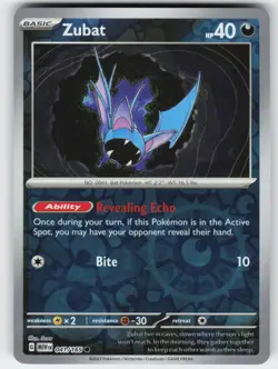 Zubat 041/165 Common 151 Pokemon Reverse Holo Near Mint - Image 1