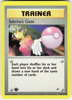 Sabrina's Gaze 125/132 Common Gym Heroes Pokemon 1st Edition NM 01-03-56 - Image 1