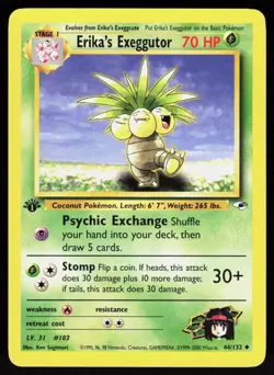 Erika's Exeggutor 44/132 Uncommon Gym Heroes Pokemon 1st edition NM 01-03-100 - Image 1