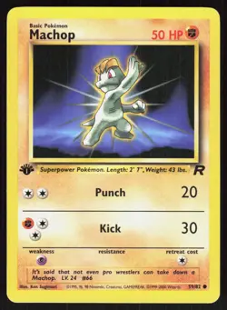 Machop 59/82 Common Team Rocket Pokemon 1st Edition NM 01-07-21 - Image 1