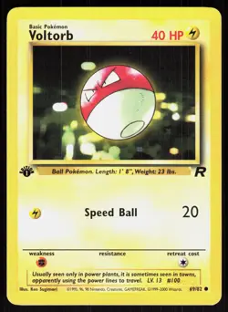 Voltorb 69/82 Common Team Rocket Pokemon 1st Edition LP 01-07-03 - Image 1