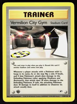 Vermilion City Gym 120/132 Uncommon Gym Heroes Pokemon 1st Edition NM 01-08-03 - Image 1