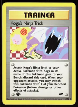 Koga's Ninja Trick 115/132 Gym Challenge Pokemon 1st Edition NM 01-08-94 - Image 1