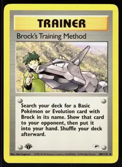 Brock's Training Method 106/132 Gym Heroes Pokemon 1st Edition NM 01-08-80 - Image 1