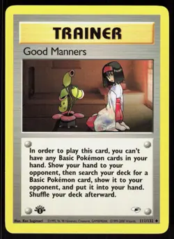 Good Manners 111/132 Uncommon Gym Heroes Pokemon 1st Edition NM 01-08-126 - Image 1