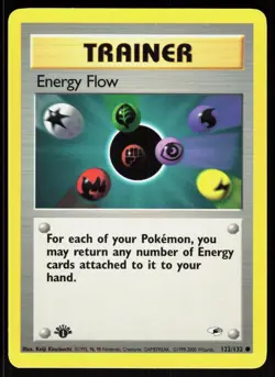 Energy Flow 122/132 Common Gym Heroes Pokemon 1st Edition NM 01-08-147 - Image 1