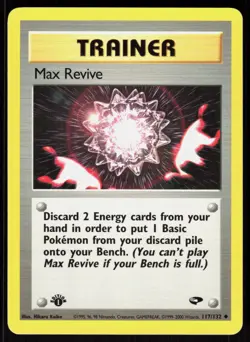 Max Revive 117/132 Uncommon Gym Challenge Pokemon 1st Edition NM 01-08-159 - Image 1