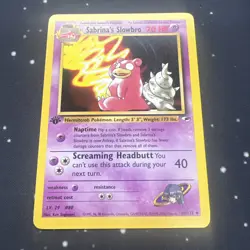 Sabrina's Slowbro 60/132 Pokemon TCG Gym Heroes 1st Edition NM Vintage 2000 3 - Image 1