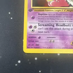 Sabrina's Slowbro 60/132 Pokemon TCG Gym Heroes 1st Edition NM Vintage 2000 3 - Image 5