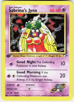 Sabrina's Jynx 59/132 Uncommon Gym Heroes Pokemon 1st Edition NM 01-03-73 - Image 1