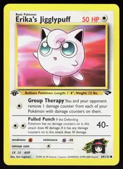 Erika's Jigglypuff 69/132 Common Gym Challenge Pokemon NM 01-03-120 - Image 1