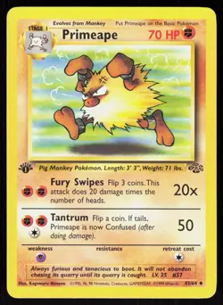 Primeape 43/64 Uncommon Jungle Pokemon 1st Edition NM 01-07-57 - Image 1